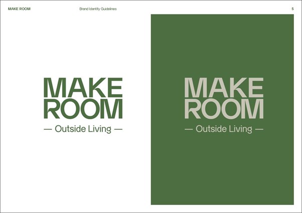 branding posters for Make Room, left poster is white with green text and right poster is green with grey text to show everything you should know about rebranding 